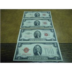 1928G,53,53-A & 53-B $2 US NOTES RED SEALS