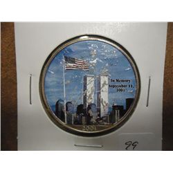 2001 AMERICAN SILVER EAGLE COLORIZED IN MEMORY OF