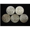 Image 2 : 5 ASSORTED 40% SILVER KENNEDY HALF DOLLARS