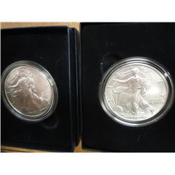 2007-W & 2011-W BURNISHED AMERICAN SILVER EAGLES