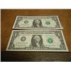 Image 1 : 2-2003-A $1 FRN 'S LOW CONSECUTIVE SERIAL 'S (UNC)