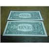 Image 2 : 2-2003-A $1 FRN 'S LOW CONSECUTIVE SERIAL 'S (UNC)