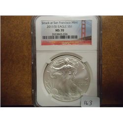 2011-S AMERICAN SILVER EAGLE NGC MS70