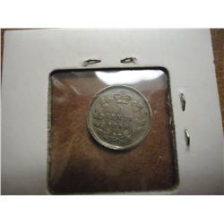 1896 CANADA SILVER 5 CENTS RIM BUMP / NICK