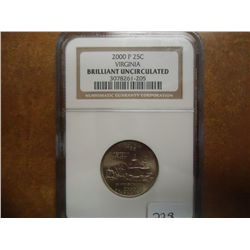 2000-P VIRGINIA QUARTER NGC BRILLIANT UNC