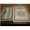 Image 1 : 2 VINTAGE STOCK CERTIFICATES/BONDS SEE DESCRIPTION