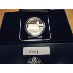 2001-P US CAPITOL VISITOR CENTER PF SILVER DOLLAR