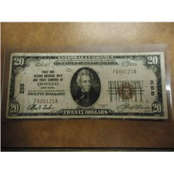 LOW SERIAL NUMBER 1929 TYPE I $20 NATIONAL