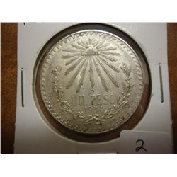 1934 MEXICO CAP & RAYS SILVER PESO