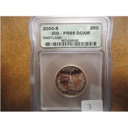 2000-S MARYLAND QUARTER ICG PR69 DCAM