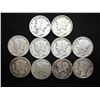 Image 1 : 10 ASSORTED 1940'S MERCURY DIMES