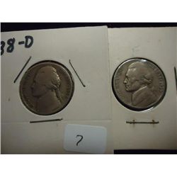 1938-D & 39-S JEFFERSON NICKELS