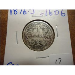 1876-J GERMANY SILVER MARK .1606 OZ. ASW