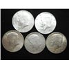 Image 1 : 5 ASSORTED 40% SILVER KENNEDY HALF DOLLARS