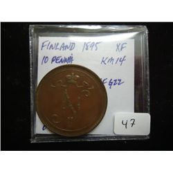 1895 FINLAND 10 PENNIA (EXTRA FINE)