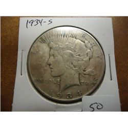 1934-S PEACE SILVER DOLLAR KEY DATE