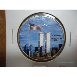 2001 AMERICAN SILVER EAGLE COLORIZED IN MEMORY OF