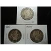 Image 1 : 1899,1902 & 1912-D BARBER HALF DOLLARS