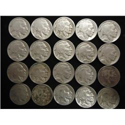 20 ASSORTED FULL DATE 1930'S BUFFALO NICKELS