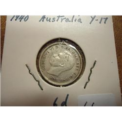 1940 AUSTRALIA SILVER 6 PENCE