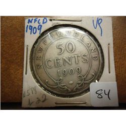 1909 NEWFOUNDLAND SILVER 50 CENT