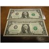 Image 1 : 2-2003-A $1 FRN'S LOW CONSECUTIVE SERIAL 'S (UNC)