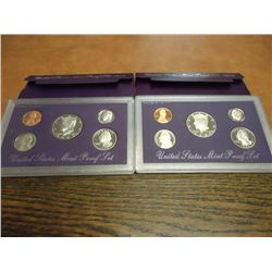 1989 & 1992 US PROOF SETS (WITH BOXES)