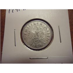 1941-A GERMAN 50 PFENNIGS WITH SWASTIKA