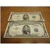 Image 1 : 2-1953 $5 SILVER CERTIFICATES BLUE SEALS