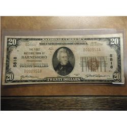 1929 TYPE I $20 NATIONAL CURRENCY 1ST NATIONAL