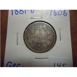 1881-D GERMAN SILVER MARK .1606 OZ. ASW