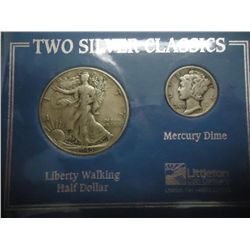 MERCURY DIME & WALKING LIBERTY HALF DOLLAR