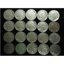 20 ASSORTED FULL DATE 1930'S BUFFALO NICKELS