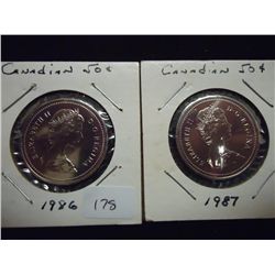 1986 & 1987 CANADA 50 CENTS (PF LIKE)