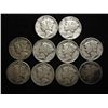 Image 1 : 10 ASSORTED 1940'S MERCURY DIMES