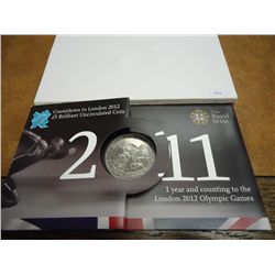 2011 UNITED KINGDOM 5 POUND BRILLIANT UNC COIN