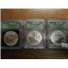 Image 1 : 3-2000-W AMERICAN SILVER EAGLES ICG MS67'S