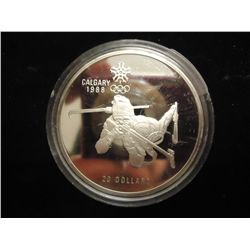 1986 CANADA SILVER PROOF $20 BIATHLON