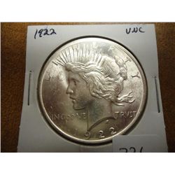 1922 PEACE SILVER DOLLAR UNC