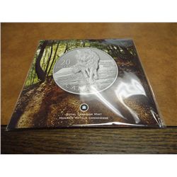 2013 CANADA SILVER $20 WOLF SEALED