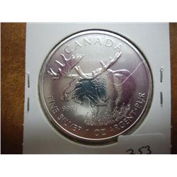 2012 CANADA SILVER $5 MOOSE UNC 1 OZ.