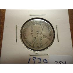 1930 CANADA SILVER 25 CENTS