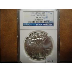 2013 AMERICAN SILVER EAGLE NGC MS69