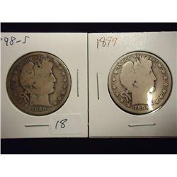 1898-S & 1899 BARBER HALF DOLLARS
