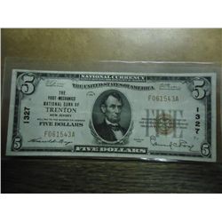 1929 TYPE I $5 NATIONAL CURRENCY FIRST-MECHANICS