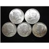 Image 1 : 5 ASSORTED 40% SILVER KENNEDY HALF DOLLARS