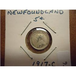 1917-C NEWFOUNDLAND SILVER 5 CENTS