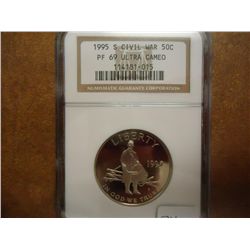 1995-S CIVIL WAR HALF DOLLAR NGC PF69 ULTRA CAMEO