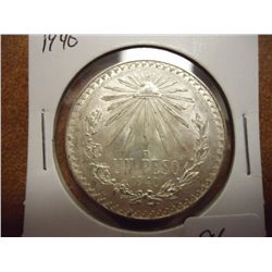 1940-M MEXICO CAP & RAYS SILVER PESO