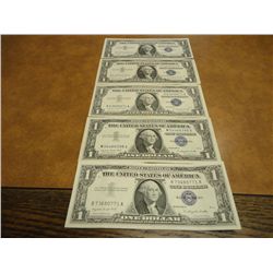 5-1957-A $1 SILVER CERTIFICATES NICER CONDITION